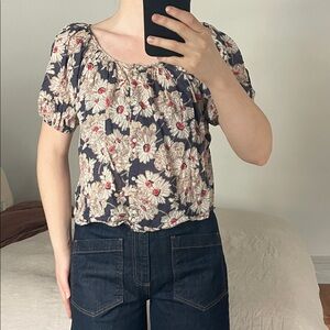 THE GREAT Porch Top in Prairie Bloom